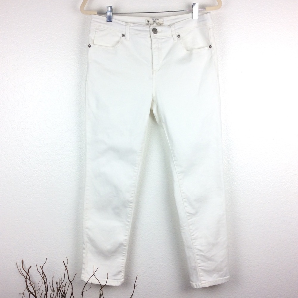 FREE PEOPLE White Skinny Ankle Jeans